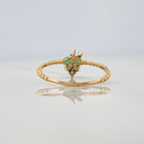 Anillo Uvas Esmeraldas 16Pts 1 g / T5 Oro Amarillo 18K
