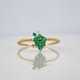 Anillo Uvas Esmeraldas 16Pts 1 g / T5 Oro Amarillo 18K