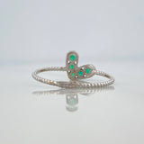 Anillo Corazon Esmeraldas 23Pts 1.15 g / T6 3/4 Oro Blanco 18K