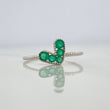 Anillo Corazon Esmeraldas 23Pts 1.15 g / T6 3/4 Oro Blanco 18K