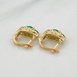 Candongas Trono Esmeralda 71Pts 2.65 g / 1.2 cm Oro Amarillo 18K