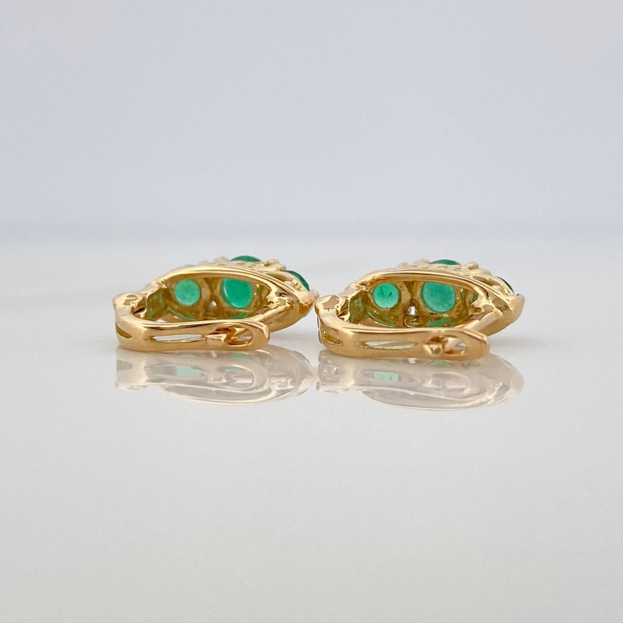 Candongas Trono Esmeralda 71Pts 2.65 g / 1.2 cm Oro Amarillo 18K