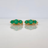 Candongas Trono Esmeralda 71Pts 2.65 g / 1.2 cm Oro Amarillo 18K