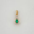 Dije Llave Esmeralda 11Pts Diamantes 07Pts 0.8 g / 1.7 cm  Dos Oros Amarillo Blanco 18K