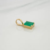 Dije Rectangular Esmeralda 1,21Qts 1 g / 1.5 cm Oro Amarillo 18K