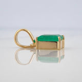 Dije Rectangular Esmeralda 1,21Qts 1 g / 1.5 cm Oro Amarillo 18K