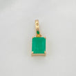 Dije Rectangular Esmeralda 1,21Qts 1 g / 1.5 cm Oro Amarillo 18K