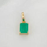 Dije Rectangular Esmeralda 1,21Qts 1 g / 1.5 cm Oro Amarillo 18K