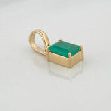 Dije Cuadrado Esmeralda 85Pts 0.9 g / 1.5 cm Oro Amarillo 18K
