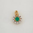 Dije Circulo Corazon Esmeralda 12Pts Diamantes 06Pts 0.75 g / 1 cm  Dos Oros Amarillo Blanco18K