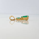 Dije Lagrima Esmeralda 77Pts 1.05 g / 2 cm Oro Amarillo 18K