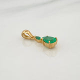 Dije Lagrima Esmeralda 77Pts 1.05 g / 2 cm Oro Amarillo 18K
