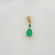 Dije Lagrima Esmeralda 77Pts 1.05 g / 2 cm Oro Amarillo 18K
