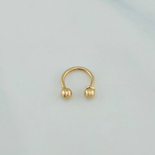 Piercing U Bolas 0.4 g / 1 cm Oro Amarillo 18K