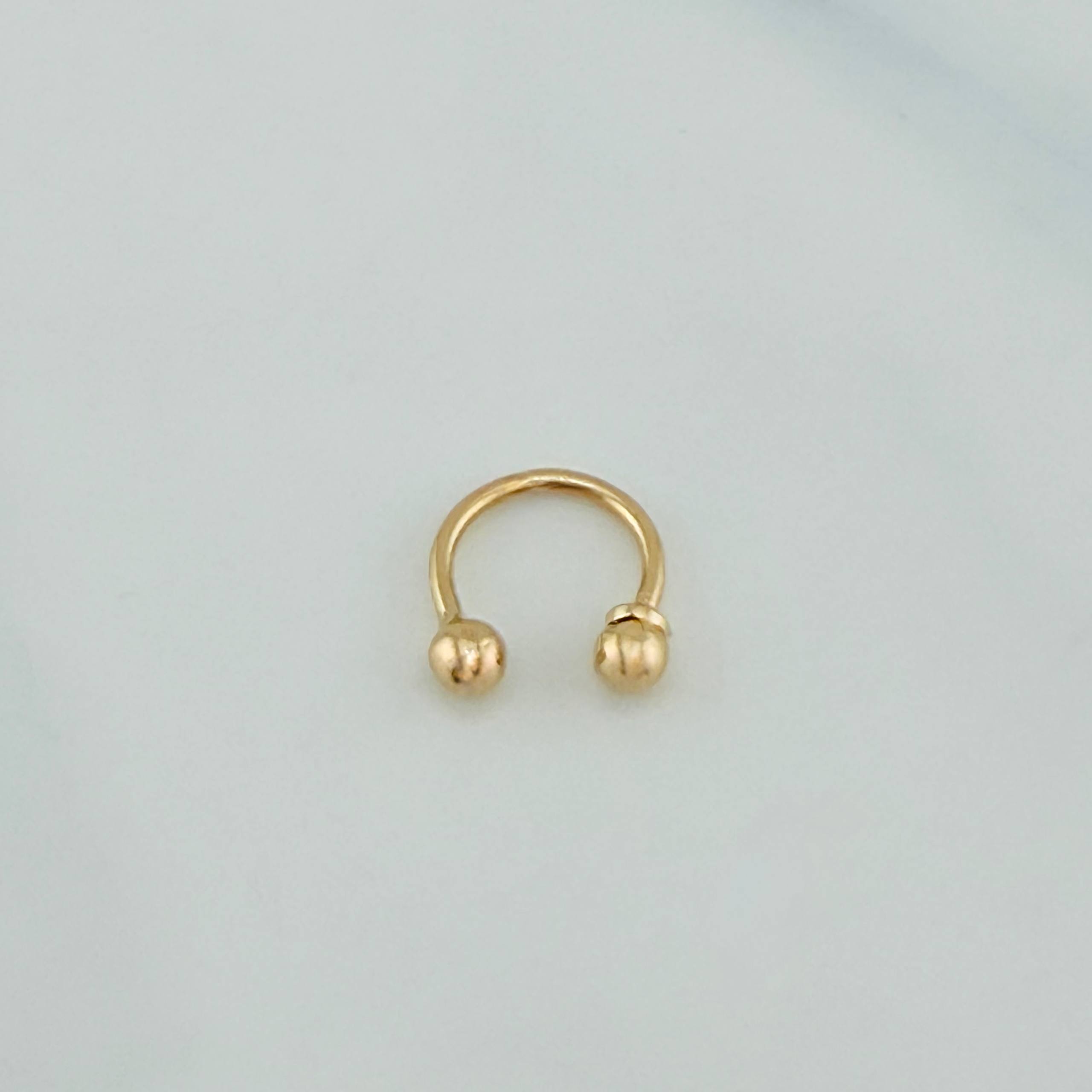 Piercing U Bolas 0.45 g / 1 cm Oro Amarillo 18K