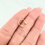 Piercing U Bolas 0.4 g / 1 cm Oro Amarillo 18K