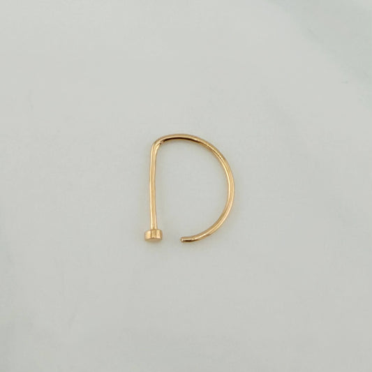 Piercing Arco Cabeza Plana 0.35 g / 1.05 cm Oro Amarillo 18K