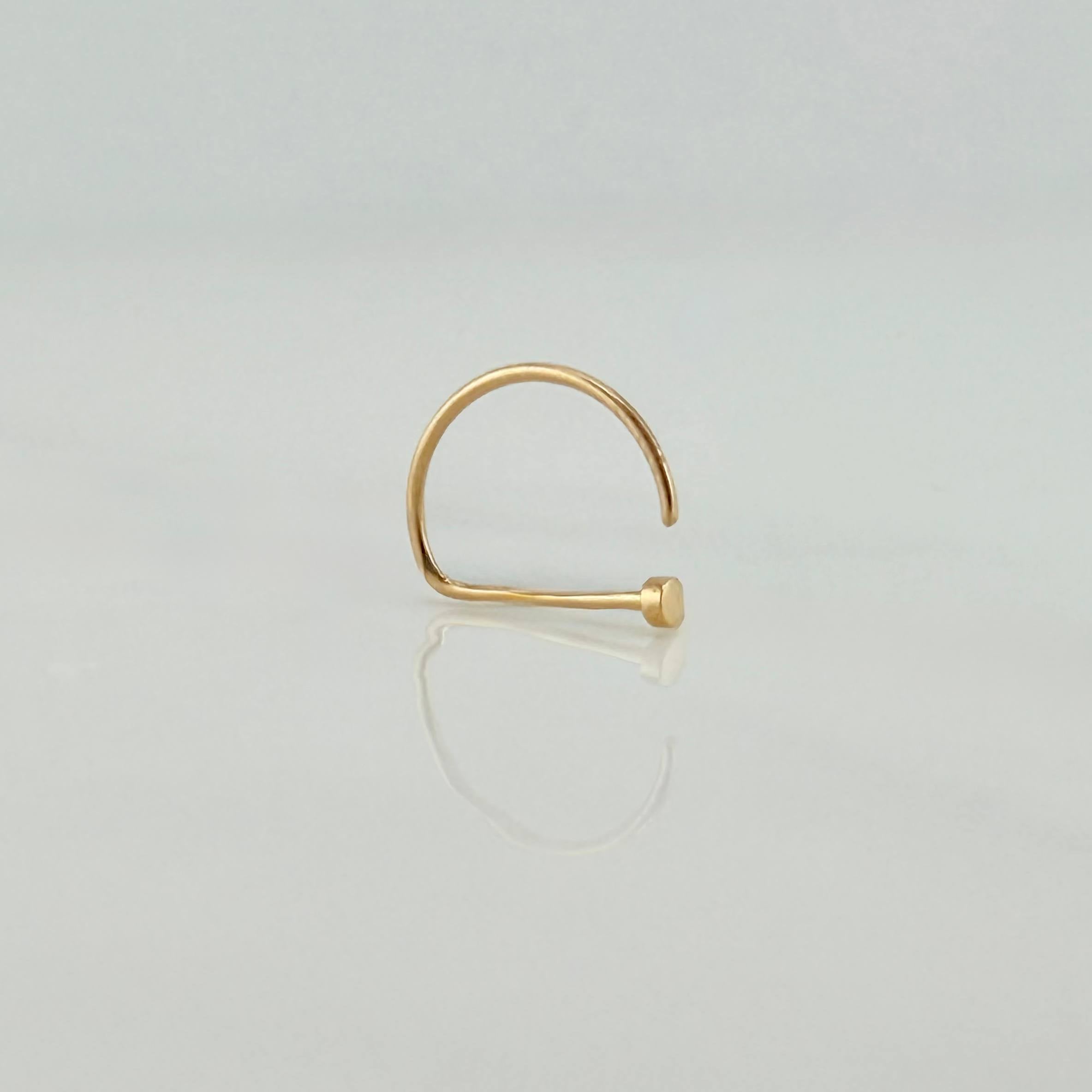 Piercing Arco Cabeza Plana 0.35 g / 1.05 cm Oro Amarillo 18K