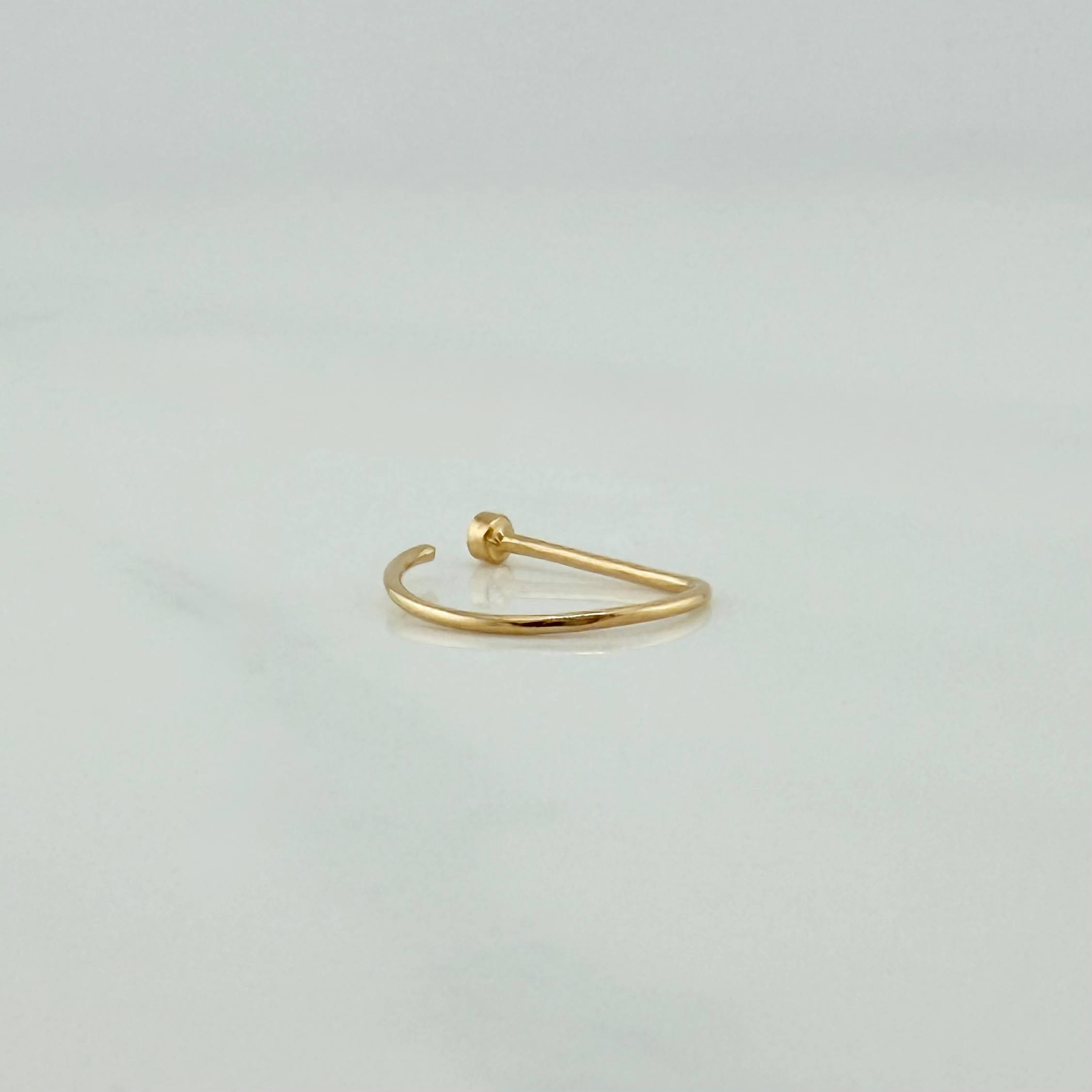 Piercing Arco Cabeza Plana 0.35 g / 1.05 cm Oro Amarillo 18K