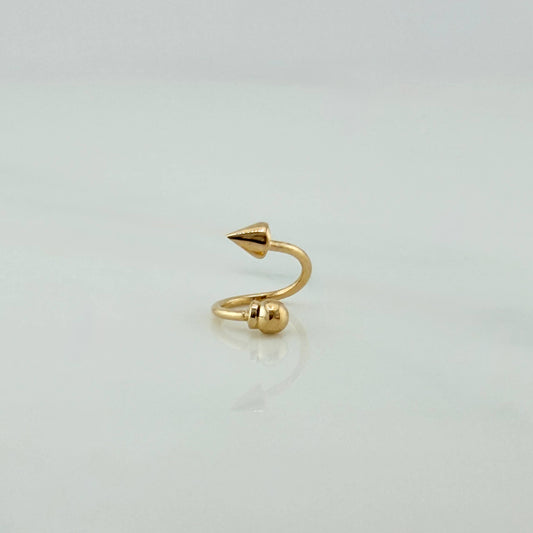 Piercing Punta Flecha Bola Espiral 0.6 g / 1 cm Oro Amarillo 18K