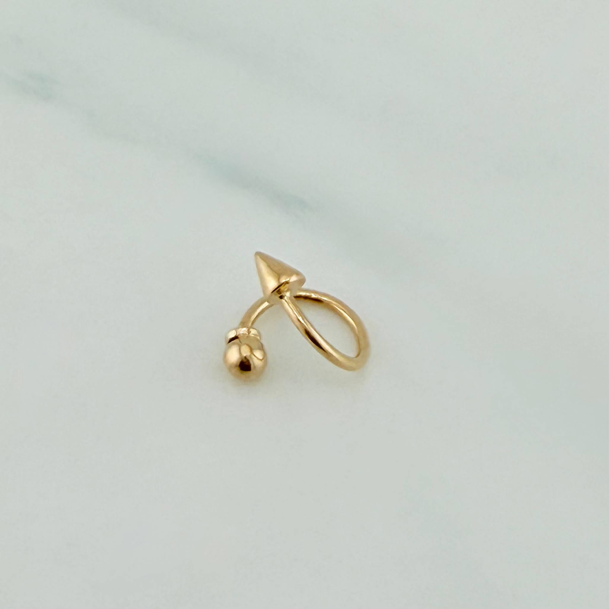 Piercing Punta Flecha Bola Espiral 0.65 g / 1 cm Oro Amarillo 18K