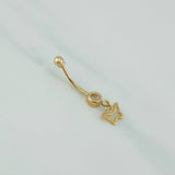 Piercing Bisel Mariposa 0.7 g / 2.05 cm Oro Amarillo 18K