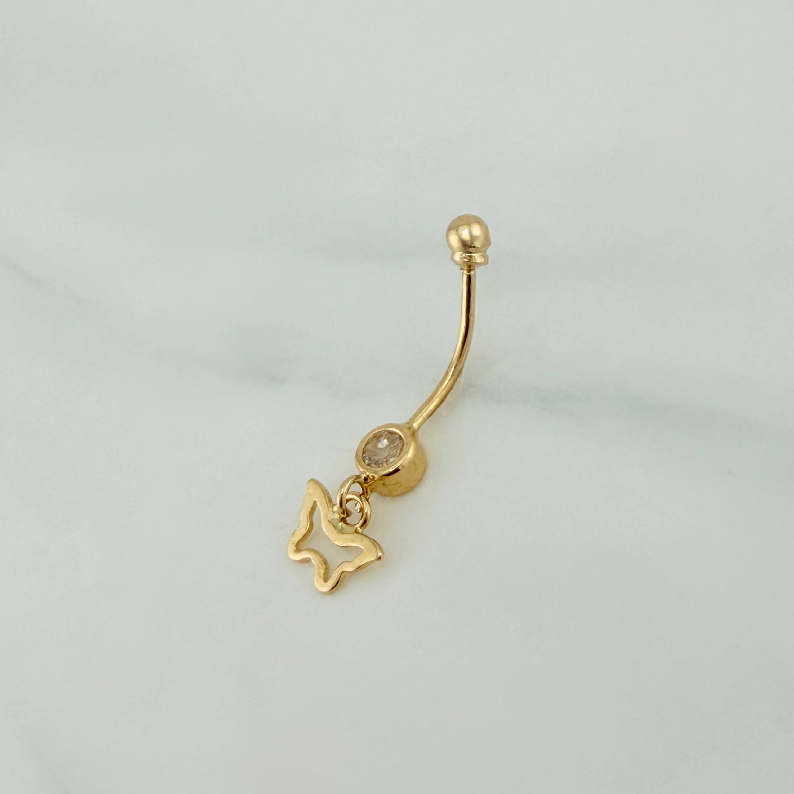 Piercing Bisel Mariposa 0.7 g / 2.05 cm Oro Amarillo 18K