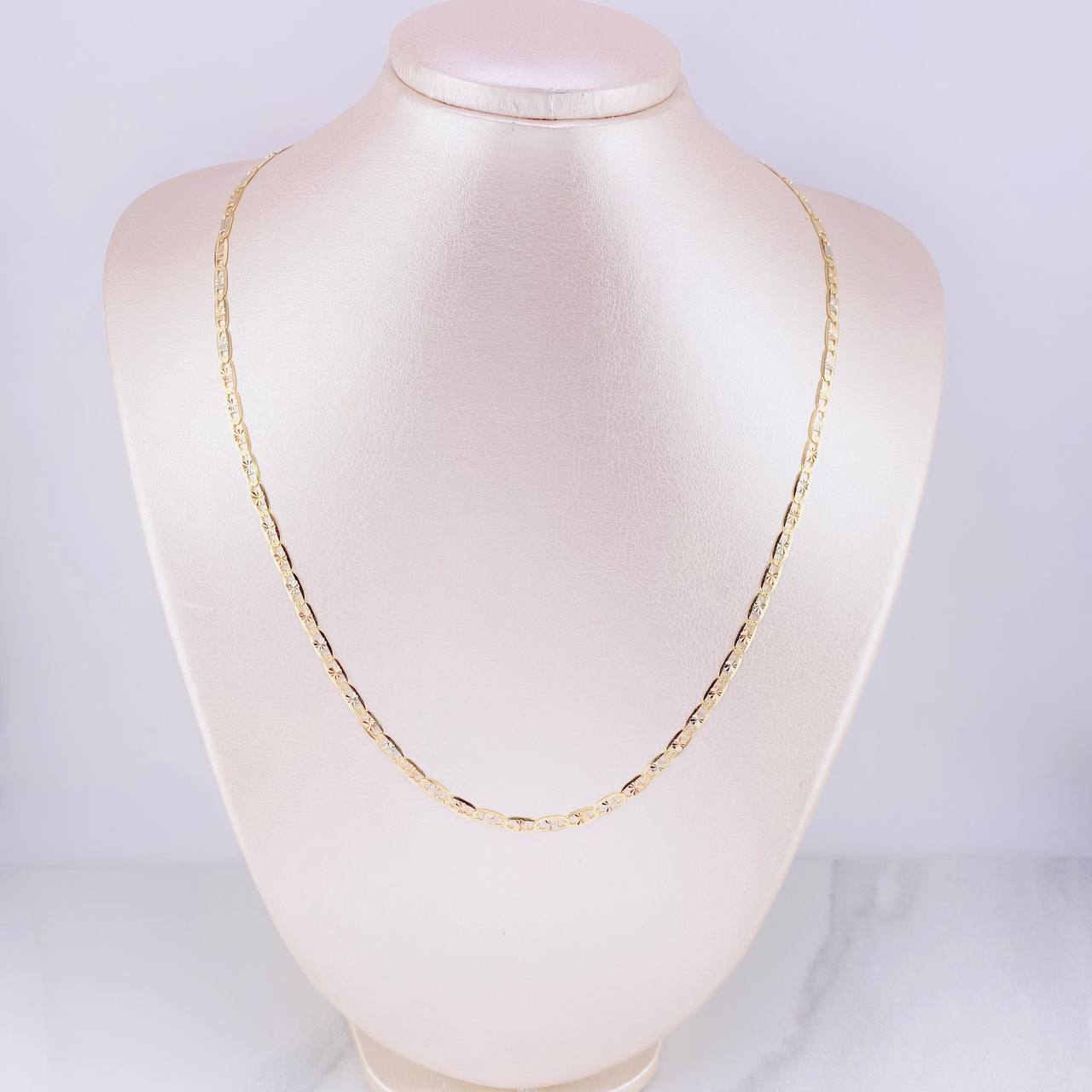 Cadena Escalera Plana 8.05g / 50cm / 3.3mm Tres Oros 18K