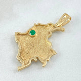 Dije Mapa Colombia Esmeralda 20pts 6gr / 3.7cm / Oro 18K ©