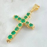 Dije Cruz Tronco Esmeraldas 2.1 Qts 7.4gr / 6cm / Oro 18K ©