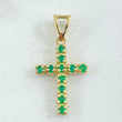 Dije Cruz Tupida Esmeraldas 70pts 2.3gr / 2.7cm / Oro 18K ©