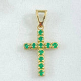 Dije Crúz Tupida Esmeraldas 70pts 2.25gr / 2.7cm / Oro 18K ©