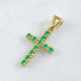 Dije Cruz Tupida Esmeraldas 70pts 2.3gr / 2.7cm / Oro 18K ©