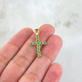 Dije Crúz Tupida Esmeraldas 70pts 2.25gr / 2.7cm / Oro 18K ©