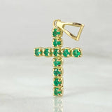 Dije Crúz Tupida Esmeraldas 70pts 2.25gr / 2.7cm / Oro 18K ©