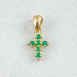 Dije Cruz Punteada Esmeraldas 12pts 0.5gr / 1.4cm / Oro 18K ©