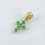 Dije Cruz Punteada Esmeraldas 12pts 0.5gr / 1.4cm / Oro 18K ©