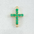 Herraje Crúz Esmeraldas 43pts 0.85gr / 1.8cm / Oro Amarillo 18K
