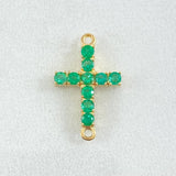 Herraje Crúz Esmeraldas 43pts 0.85gr / 1.8cm / Oro Amarillo 18K