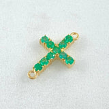 Herraje Crúz Esmeraldas 43pts 0.85gr / 1.8cm / Oro Amarillo 18K