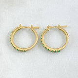 Candongas Carril Esmeraldas 1 Qts 2.35gr / 1.7cm / Oro 18K ©