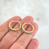 Candongas Carril Esmeraldas 1 Qts 2.35gr / 1.7cm / Oro 18K ©