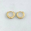 Candongas Carril Esmeraldas 16pts 1gr / 0.7cm / Oro 18K ©