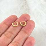 Candongas Carril Esmeraldas 16pts 1gr / 0.7cm / Oro 18K ©
