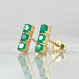 Topos Trinity Esmeraldas 66pts 1.9gr / 1cm / Oro Amarillo 18K *