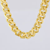 Cadena Monaco Diamantada 50.95g / 60cm / 11.2mm Oro Amarillo 18K