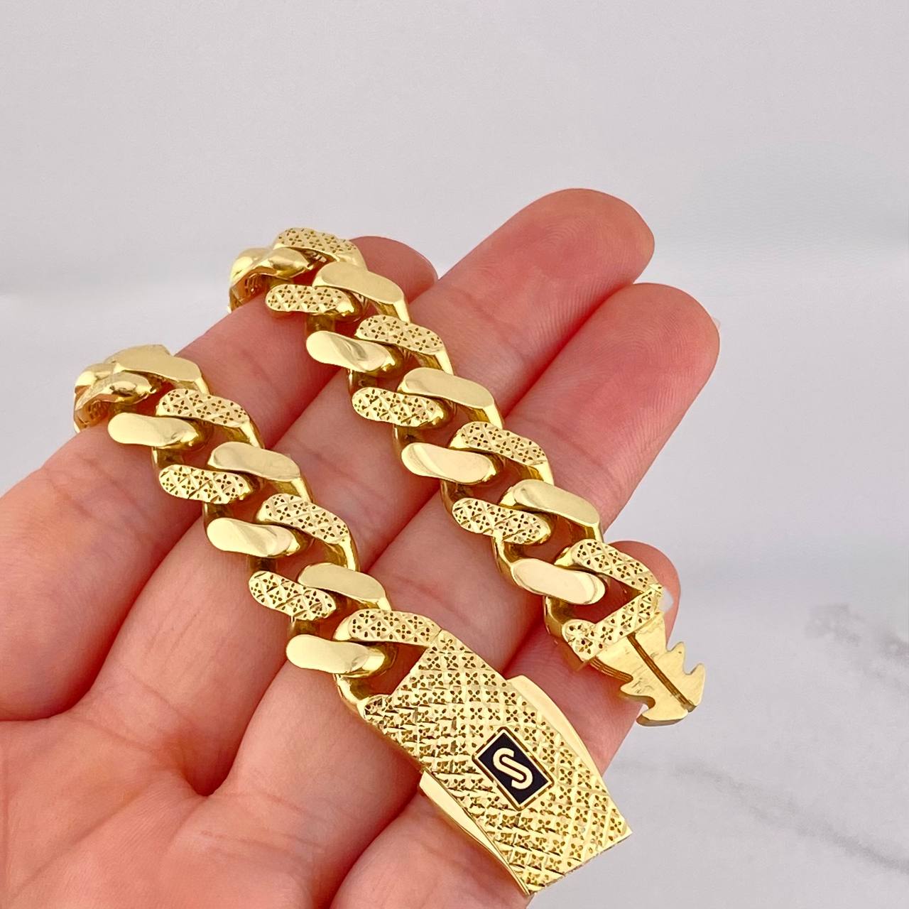 Cadena Monaco Diamantada 50.95g / 60cm / 11.2mm Oro Amarillo 18K