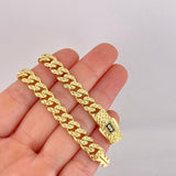Cadena Monaco Diamantada 33.65g / 60cm / 7.8mm Oro Amarillo 18K