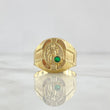 Anillo Palmera Tornillo 2.5gr / T10 1/4 / Mate Circon Verde Oro Amarillo 18K *