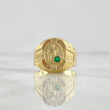 Anillo Palmera Tornillo 2.5gr / T10 1/4 / Mate Circon Verde Oro Amarillo 18K *